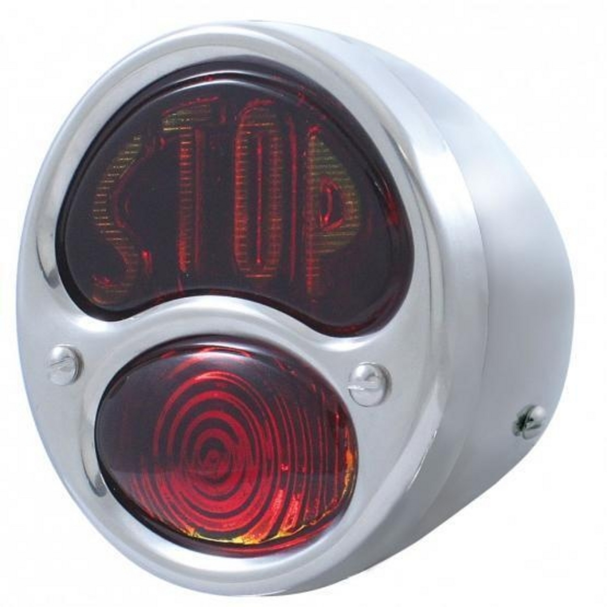 Ford Model A "Stop" RH Taillight SS Housing Glass Lens Brake Lamp 12V right
