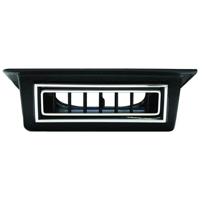 Vintage Air Single Under Dash Louver for 2.5-Inch Hose Black w/ Chrome Accents