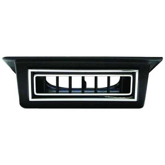 Vintage Air Single Under Dash Louver for 2.5-Inch Hose Black w/ Chrome Accents