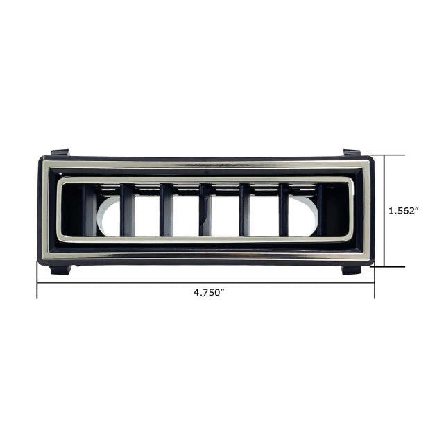 Vintage Air Louver 4.75-Inch x 1.562-Inch Black with Chrome Accent 2.5" Hose