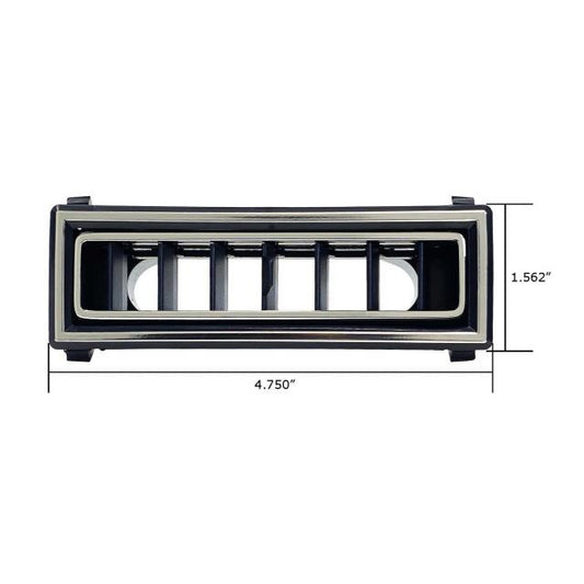 Vintage Air Louver 4.75-Inch x 1.562-Inch Black with Chrome Accent 2.5" Hose