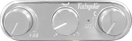 Vintage Air GEN IV & 5 3-Knob Oval Horizontal Control Panel with Polished Face